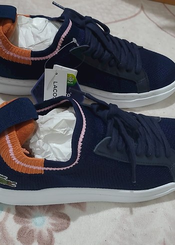 Orijinal Lacoste Kadın Mavi Spor Ayakkabı - Görsel 11