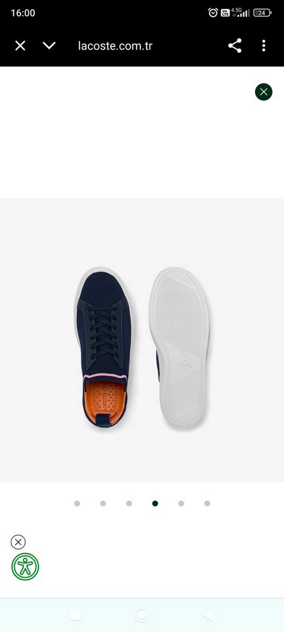 Orijinal Lacoste Kadın Mavi Spor Ayakkabı - Görsel 4