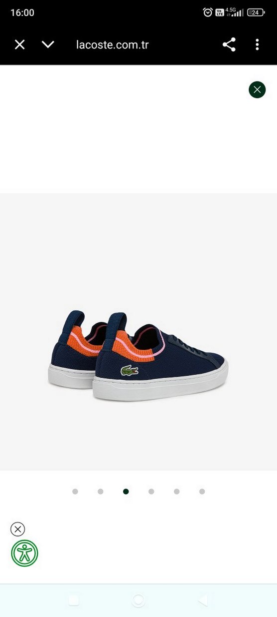 Orijinal Lacoste Kadın Mavi Spor Ayakkabı - Görsel 3