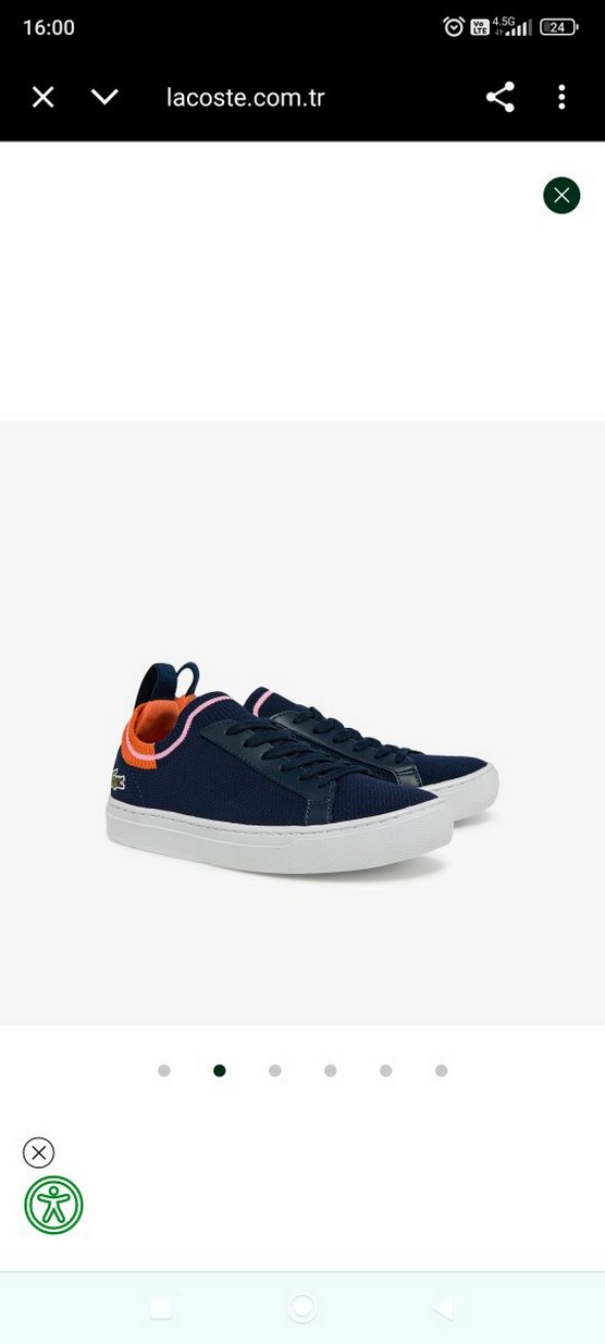 Orijinal Lacoste Kadın Mavi Spor Ayakkabı - Görsel 2