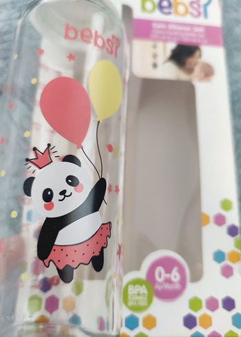 Pembe Panda Desenli Bebek Biberonu 0-6 Ay