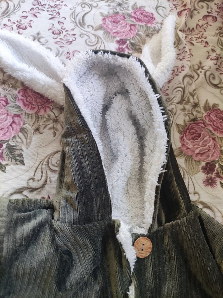 Düğmeli Gri Bebek Kar Tulumu Nakışlı - Görsel 2