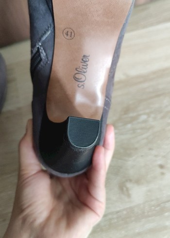 Gri Süet Fermuarlı Yüksek Topuklu Kadın Bot - Görsel 6