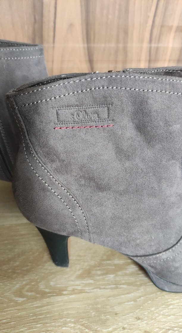 Gri Süet Fermuarlı Yüksek Topuklu Kadın Bot - Görsel 3