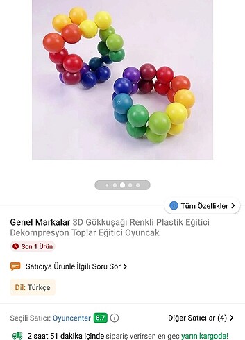 3D Gökkuşağı eğitici oyuncak plastik top - Görsel 6