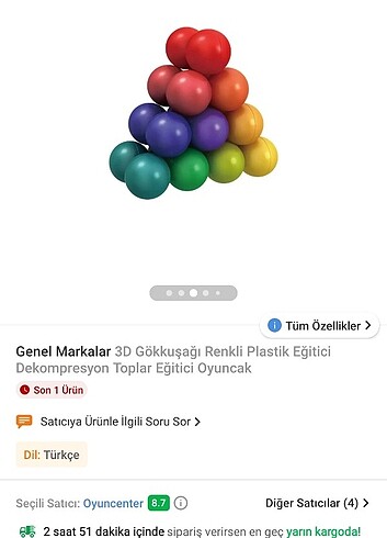 3D Gökkuşağı eğitici oyuncak plastik top - Görsel 7