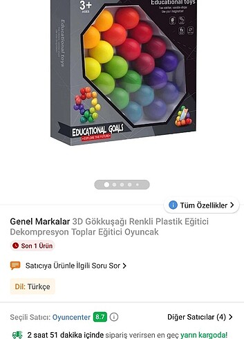 3D Gökkuşağı eğitici oyuncak plastik top - Görsel 8