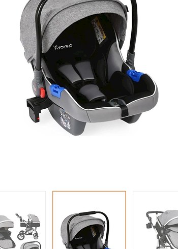 Gri Bebek Arabası ve Oto Koltuğu Seti - Görsel 5