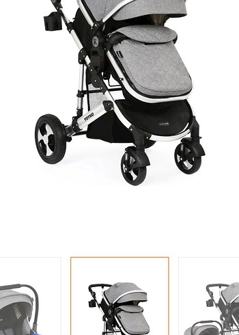 Gri Bebek Arabası ve Oto Koltuğu Seti - Görsel 2