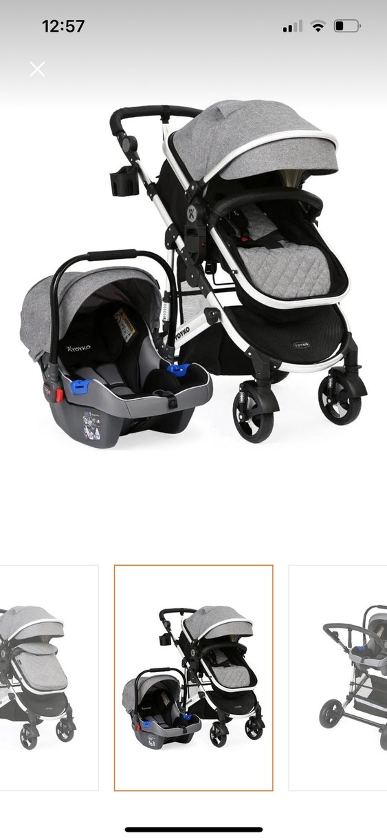 Gri Bebek Arabası ve Oto Koltuğu Seti - Görsel 3