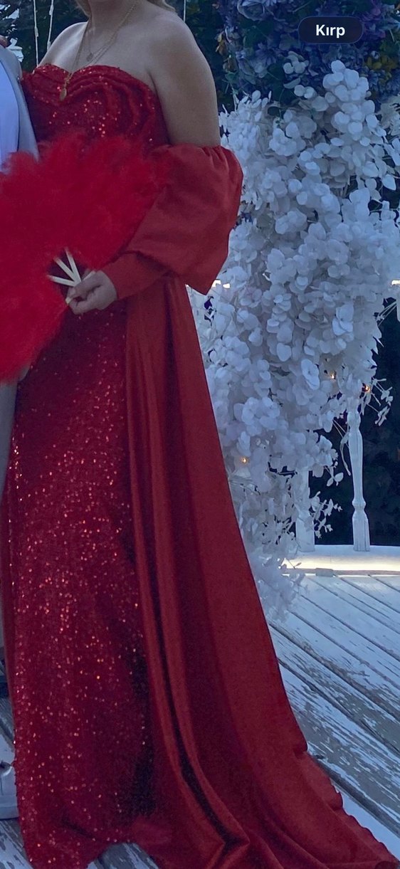 Pelerinli kına gecesi elbisesi - Görsel 2