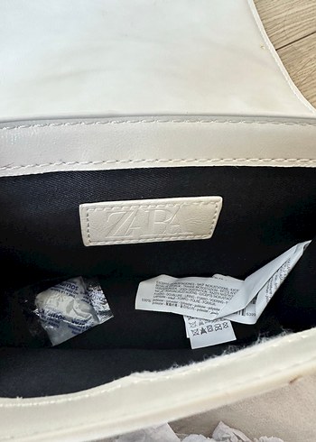 Beden beyaz Renk Zara Zincir Detaylı Beyaz Deri Kadın Çanta