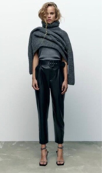 Zara kemerli deri pantolon - Görsel 2