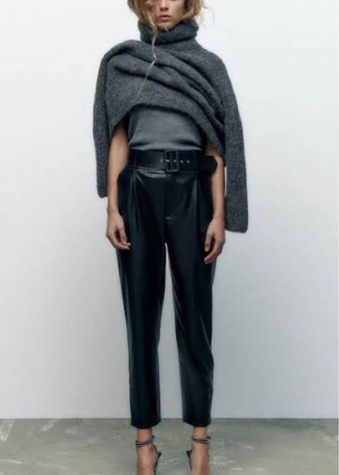 Zara kemerli deri pantolon - Görsel 2