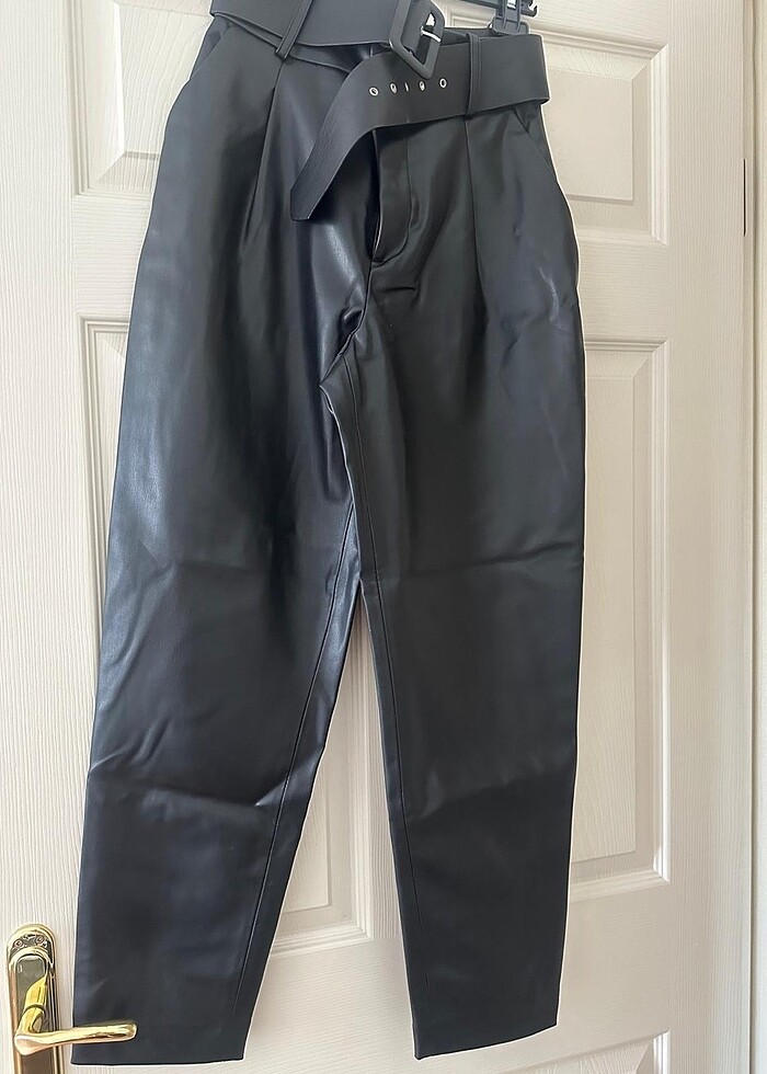 Zara kemerli deri pantolon - Görsel 4