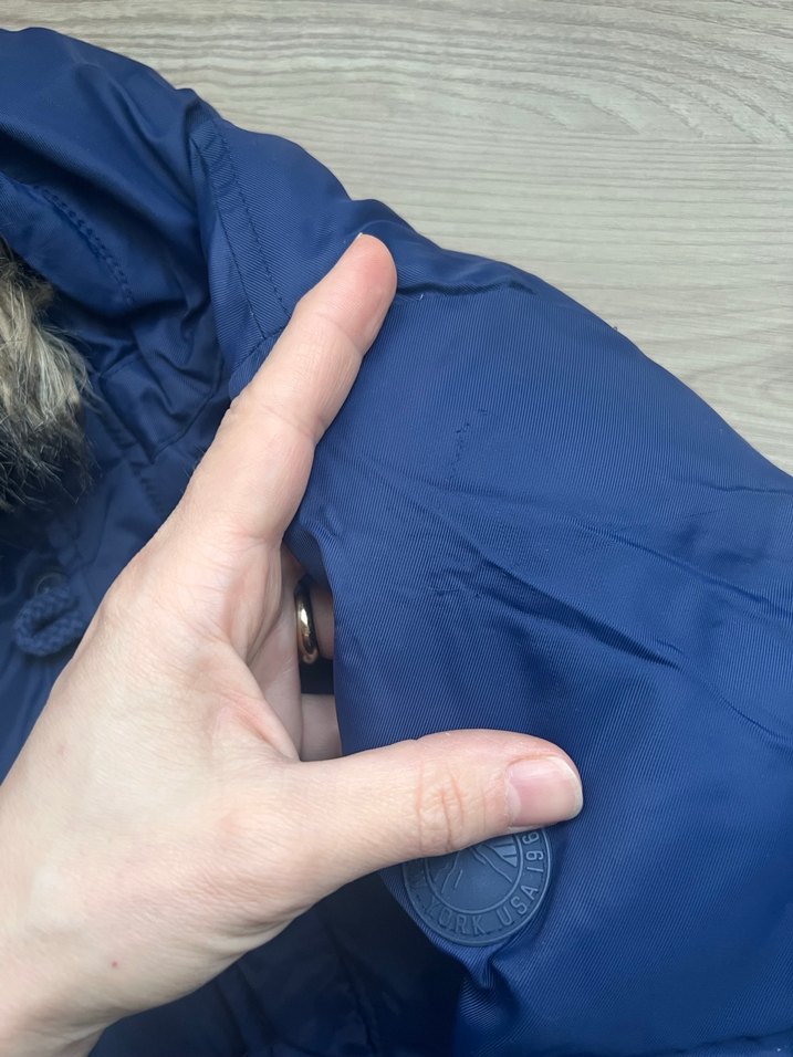 Gap Kürklü Kapüşonlu Erkek Çocuk Mavi Mont - Görsel 5