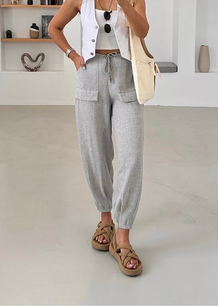 Ham keten pantolon - Görsel 3