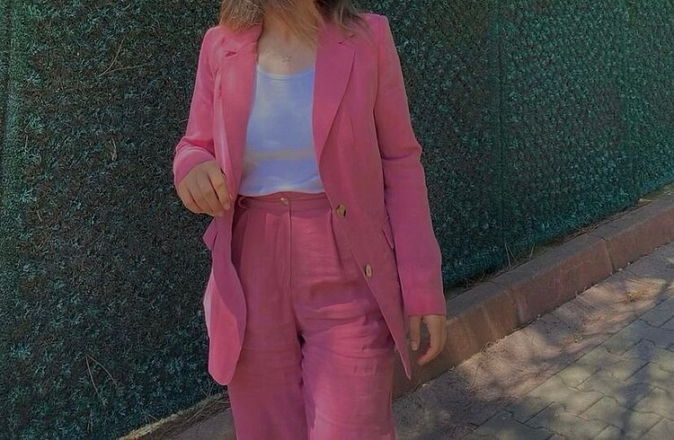 Gül kurusu Blazer Ceket Takımı