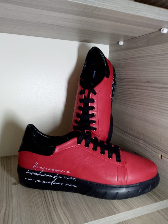 Erkek Kırmızı Sneakers Ayakkabı - Görsel 3