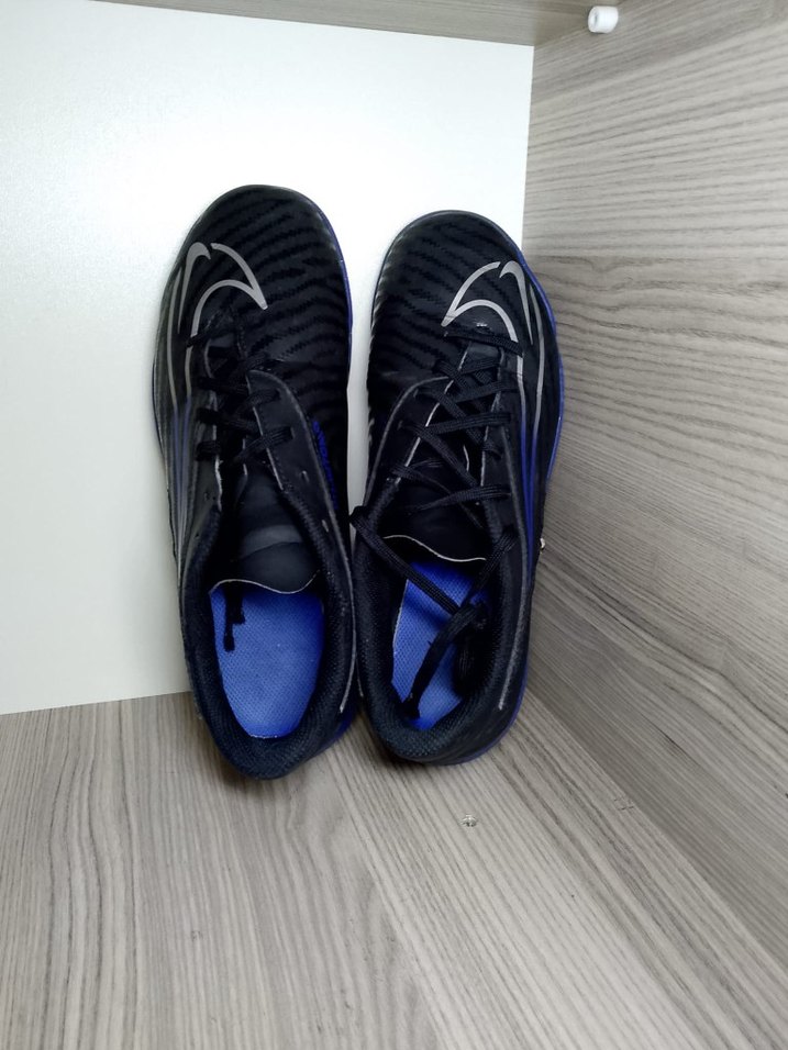 Erkek Laceli Siyah-Mavi Futbol Ayakkabısı - Görsel 4