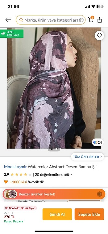  Beden Modakaşmir watercolor şal