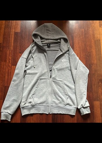 nike club fleece hırka gri