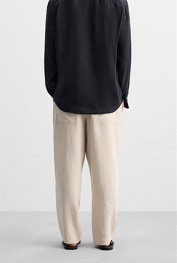 Zara Zara 0 Keten Elastik Belli Pantolon