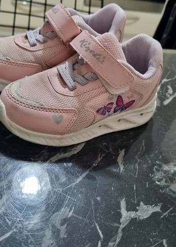 Kız Çocuk Pembe Cırt Cırtlı Sneaker - Görsel 5
