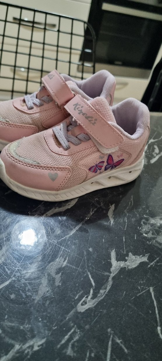 Kız Çocuk Pembe Cırt Cırtlı Sneaker - Görsel 5