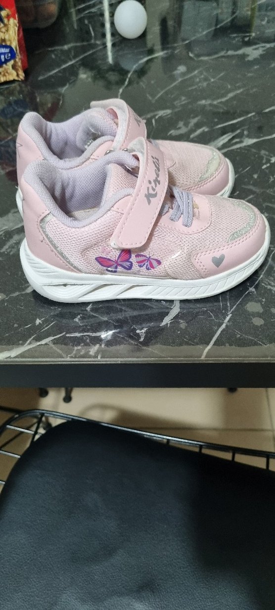 Kız Çocuk Pembe Cırt Cırtlı Sneaker - Görsel 4