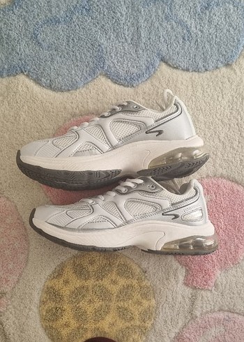 Beyaz Gri Spor Kadın Sneakers - Görsel 3