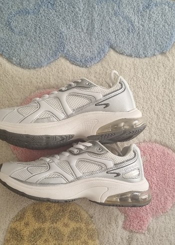 Beyaz Gri Spor Kadın Sneakers - Görsel 4