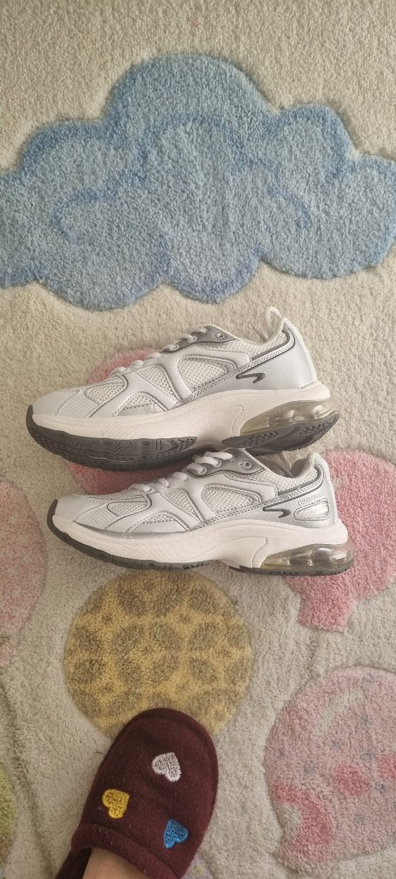 Beyaz Gri Spor Kadın Sneakers - Görsel 3