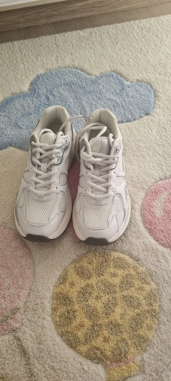 Beyaz Gri Spor Kadın Sneakers - Görsel 5