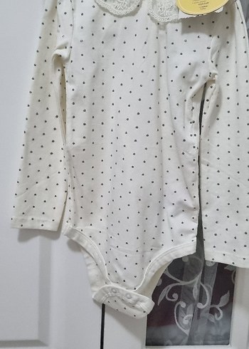 Uzun Kollu Puantiyeli Bebek Kız Body - Görsel 3
