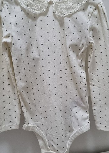 Uzun Kollu Puantiyeli Bebek Kız Body - Görsel 2