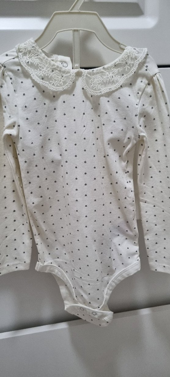 Uzun Kollu Puantiyeli Bebek Kız Body - Görsel 2