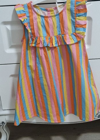 Kız Çocuk Çok Renkli Fırfırlı Elbise - Görsel 2