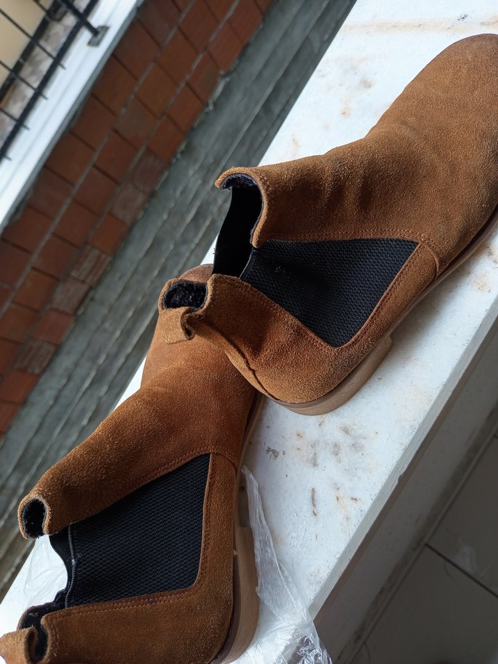 Kahverengi Süet Erkek Dolgu Topuk Bot - Görsel 3