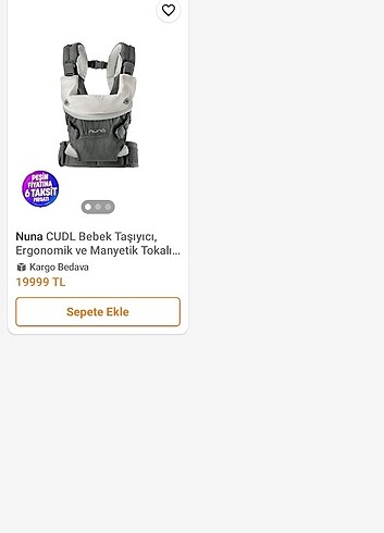 Nuna NUNA MARKA KANGURU YENİDOĞAN'DAN İTİBAREN KULLANILIR
