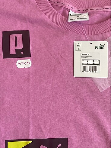 l Beden pembe Renk Orijinal puma tshirt