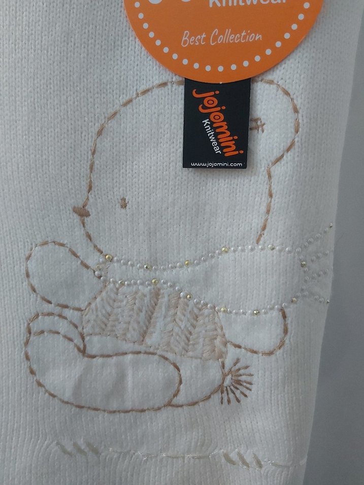 Beyaz Örgü Desenli Çocuk Battaniyesi - Görsel 4