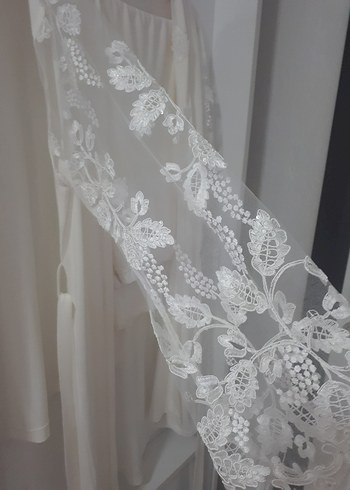 xl Beden 3lü ekru rengi Mini Bohem Kadın Pijama Takımı