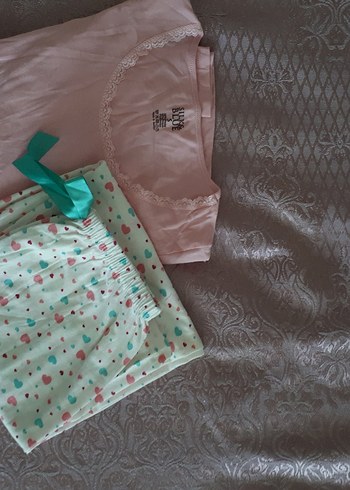s Beden pembe Renk Pembe Hamile ve Emzirme Pijama Takımı