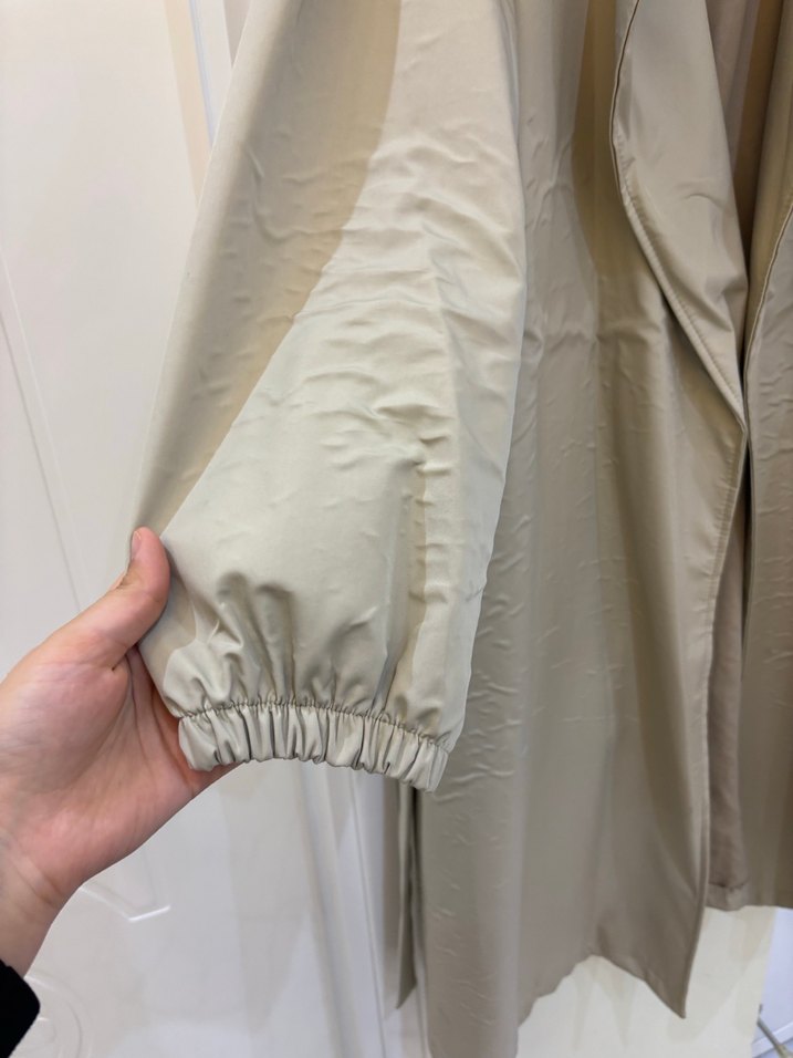 Bej Kemerli Uzun Keten Trençkot - Görsel 3