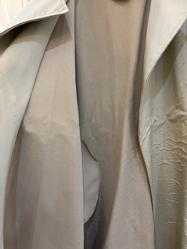 Bej Kemerli Uzun Keten Trençkot - Görsel 4