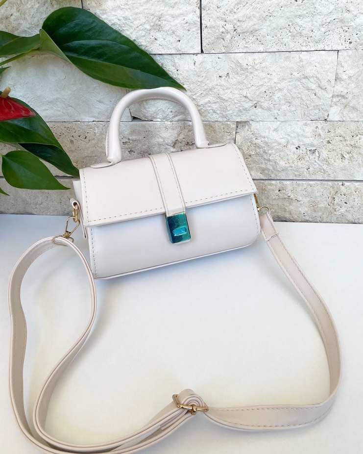 Bej Deri Tokalı Kadın Çanta - Görsel 3