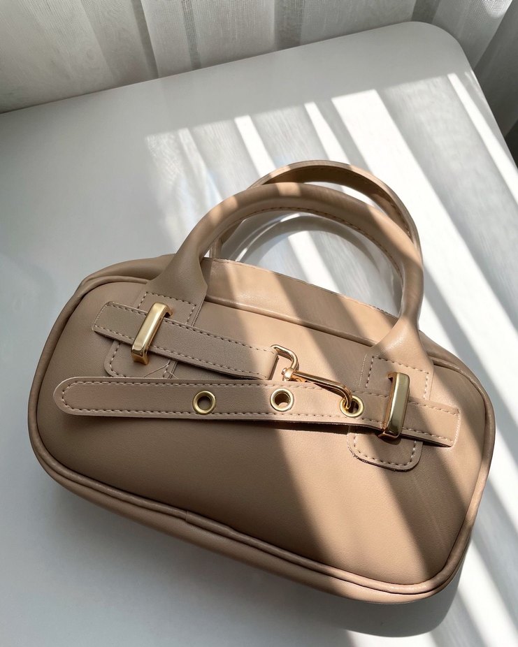 Bej Deri Tokalı Kadın Çanta - Görsel 2