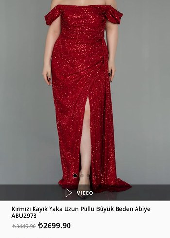 Kırmızı Drapeli Uzun Abiye Elbise - Görsel 9