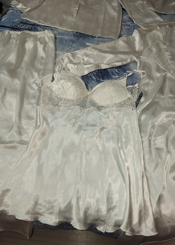Imaj time Uzun Kollu Beyaz Vintage Kadın Pijama Takımı